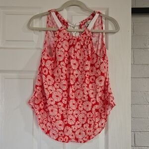 LOFT Red Floral Sleeveless Women's Top